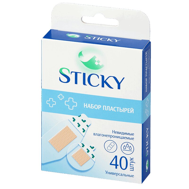Изображение товара Влагостойкий невидимый бактерицидный пластырь Sticky 40 шт
