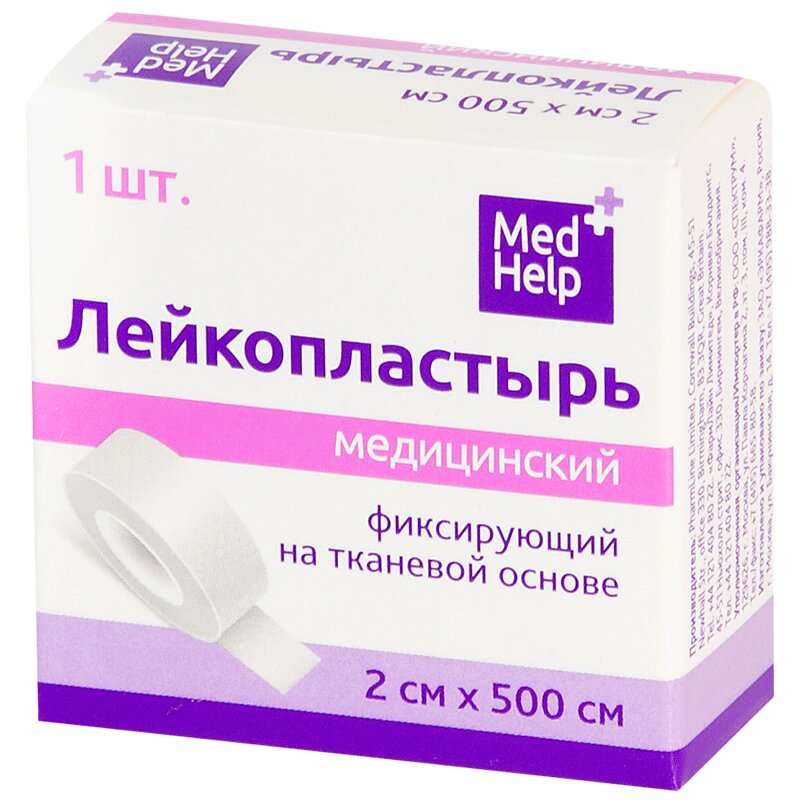 

MedHelp Лейкопластырь фиксирующий на тканевой основе 2 см х 500 см