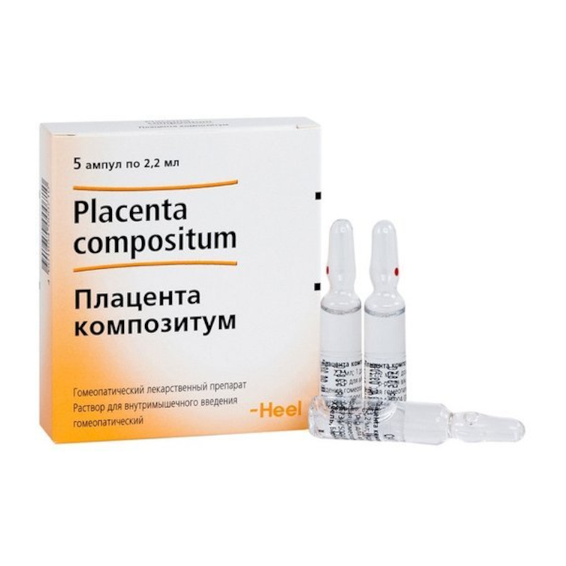 Изображение товара Гомеопатический раствор для инъекций Плацента композитум 2,2 мл 5 шт Германия
