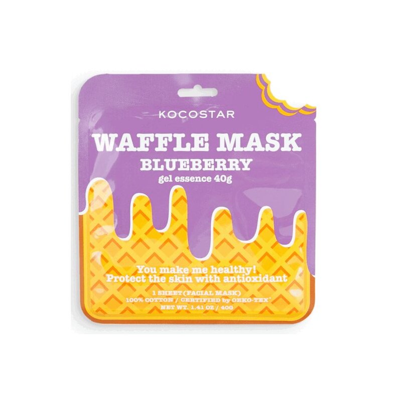 Изображение товара Kocostar Маска для лица вафельная противовоспалительная Черничное наслаждение