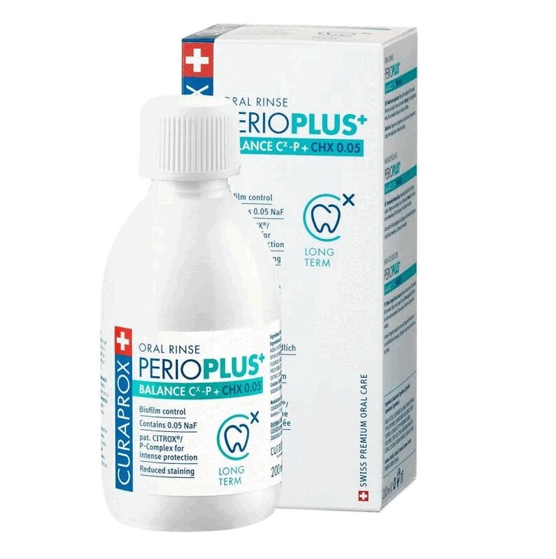 Curaprox Перио Плюс Баланс Ополаскиватель для полости рта с хлоргексидином 0,05% 200 мл curaprox ополаскиватель perio plus regenerate c хлоргексидином 0 09% 200