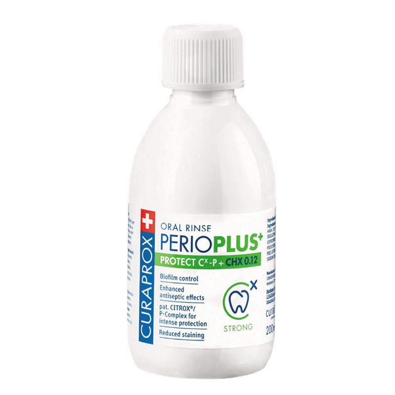 Curaprox Перио Плюс Протект Ополаскиватель для полости рта с хлоргексидином 0,12% 200 мл aravia лосьон очищающий с хлоргексидином professional 150 мл