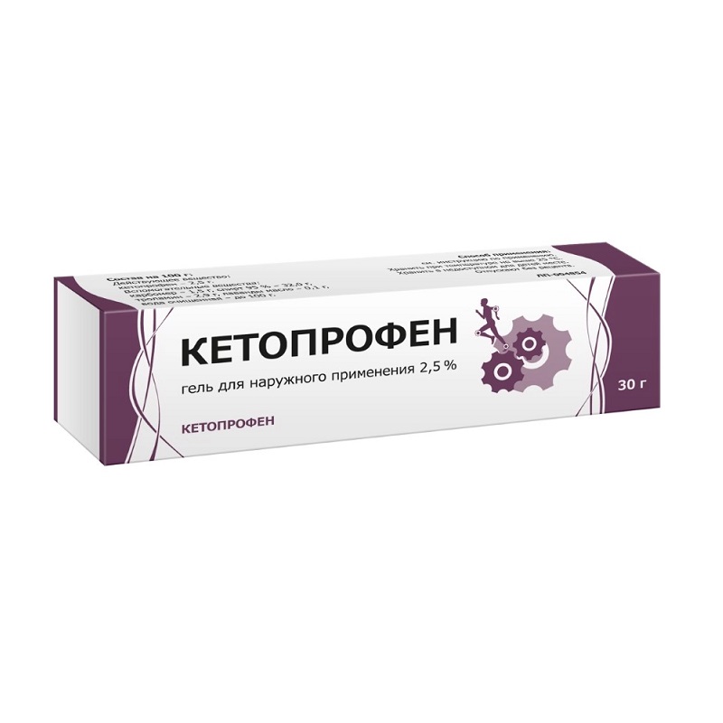 Кетопрофен гель 2,5% 30 г туба кетопрофен р р в в и в м 50мг мл амп 2мл 5