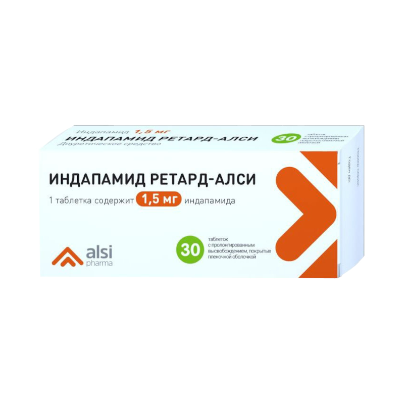 Изображение товара Индапамид Ретард-АЛСИ 1,5 мг таблетки 30 шт