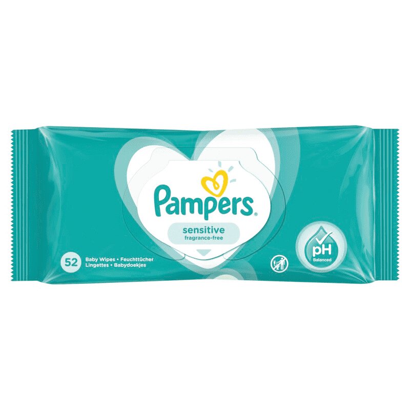 Pampers Сенсетив Салфетки влажные 52 шт beauty formulas салфетки влажные для лица с активированным углём