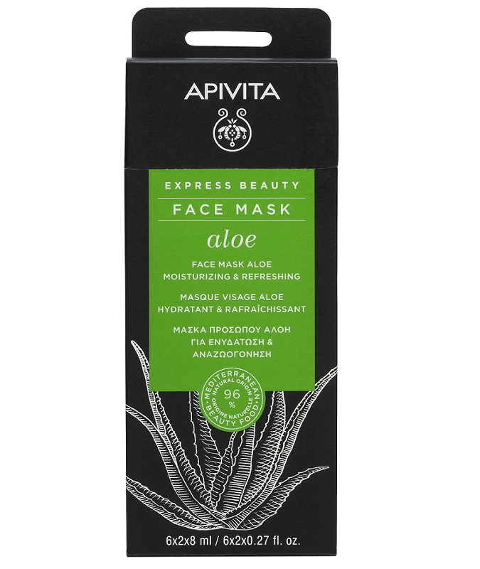Apivita Маска для лица увлажняющая и освежающая Алое саше 8 мл 2 шт hydrating face mask увлажняющая маска для лица