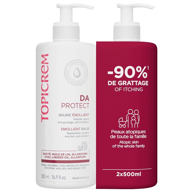 Изображение товара Липидовосстанавливающий бальзам для лица и тела Topicrem DA Protect 500 мл 2 шт