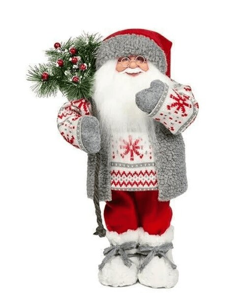 MaxiToys Дед Мороз в Свитере со Снежинкой 32 см я счастливый дед мороз