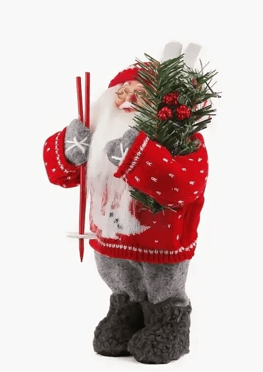 MaxiToys Дед Мороз с Лыжами 32 см первые игрушки