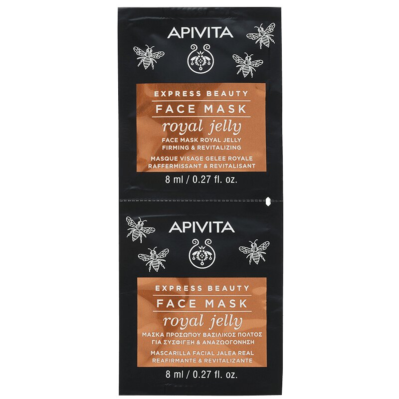 Apivita Маска для лица укрепляющая и восстанавливающая Маточное молочко саше 8 мл 2 шт маска для поврежденных волос repair mask dewal cosmetics