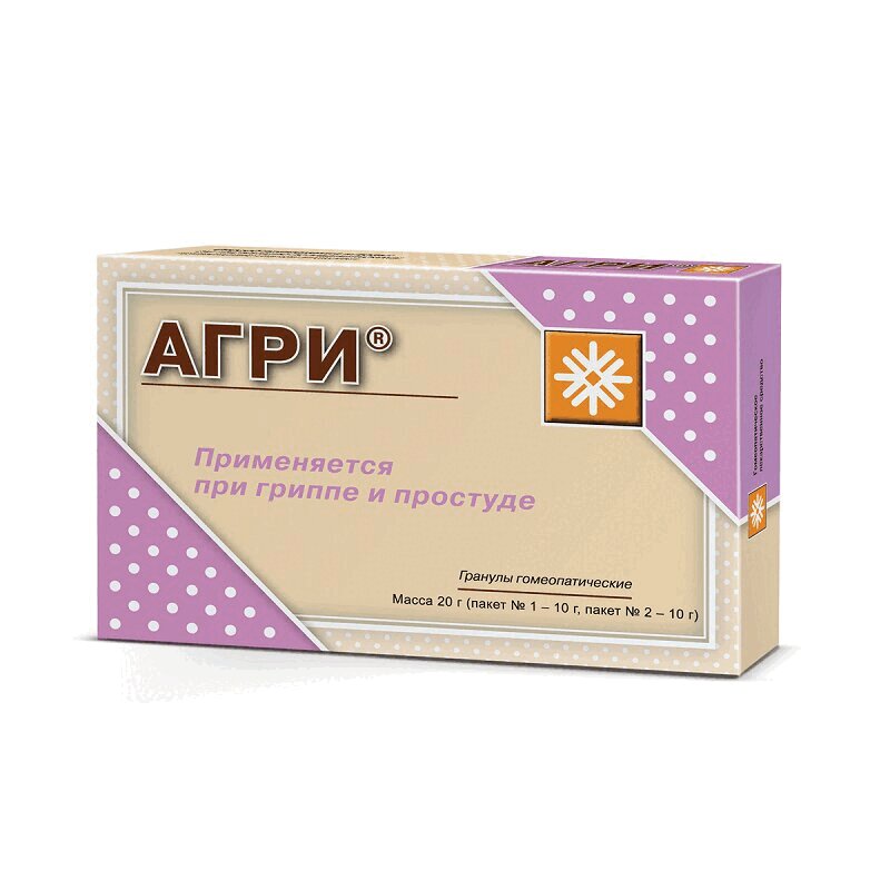 

Агри гранулы гомеопатические в пакетиках 10 г 2 шт
