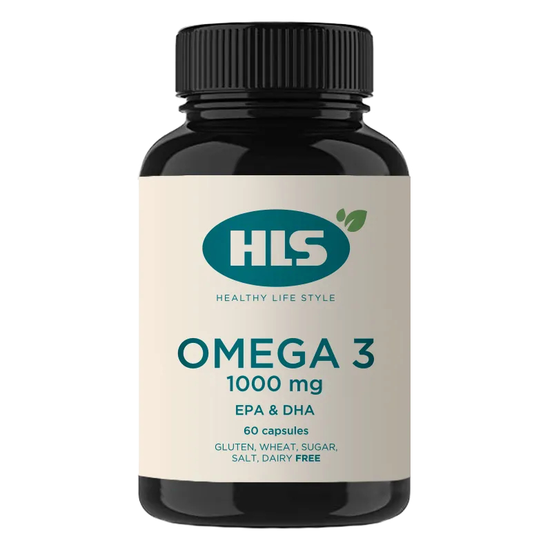 Изображение товара HLS Омега 3 1000 мг капсулы 60 шт - поддержка здоровья сердца и мозга