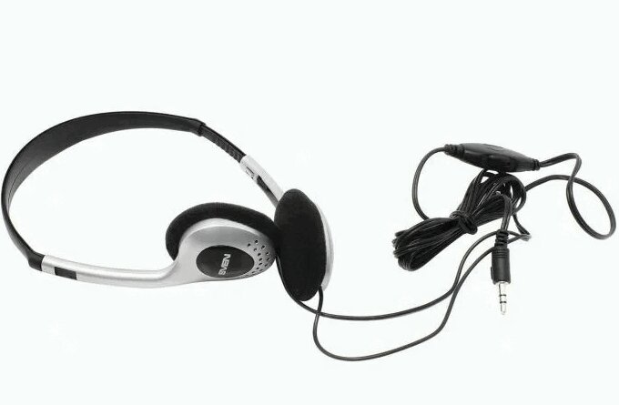 

Свен Наушники AP-010V с регулятором громкости 2м серебристый черный