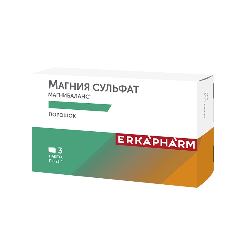 Эркафарм Магния сульфат порошок для приема 25 г 3 шт НДС 20% магния сульфат порошок для приг раствора для приема вн 25г