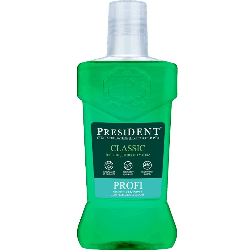 

PresiDENT Profi Classic Ополаскиватель для полости рта для ежедневного ухода 250 мл