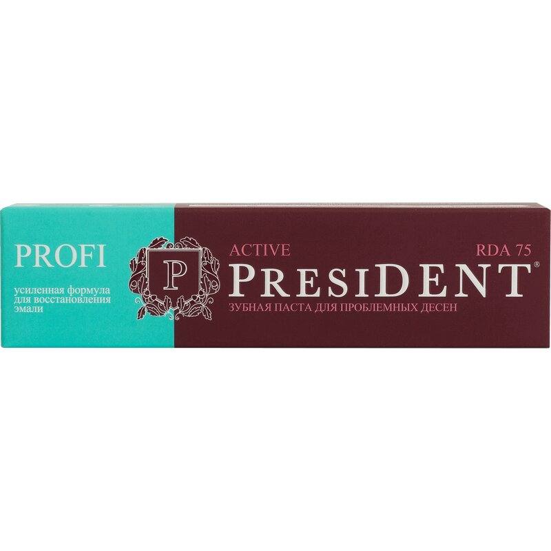 Зубная паста PresiDENT Профи Актив 75 RDA 100 мл president паста зубная клюква pure by president 100 гр