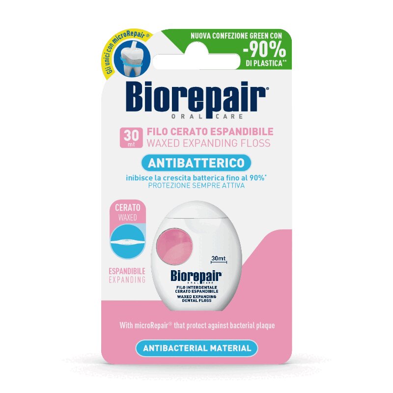 BioRepair  Нить зубная вощеная расширяющаяся 30 м biorepair non waxed expanding floss расширяющаяся зубная нить без воска для чувствительных десен