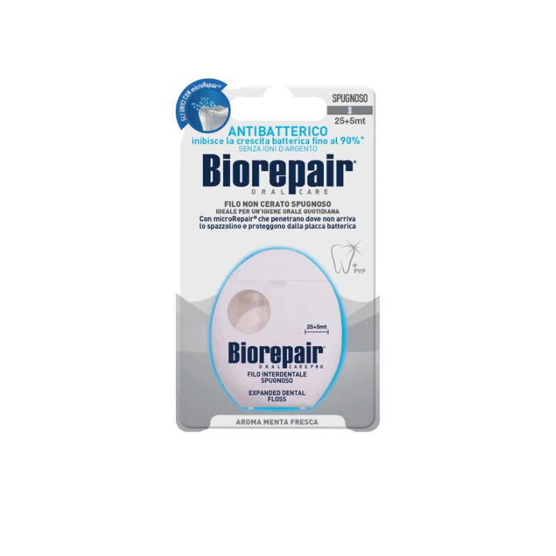 BioRepair  Нить зубная губчатая без воска 30 м biorepair intensive night repair зубная паста для чувствительных зубов 75 мл