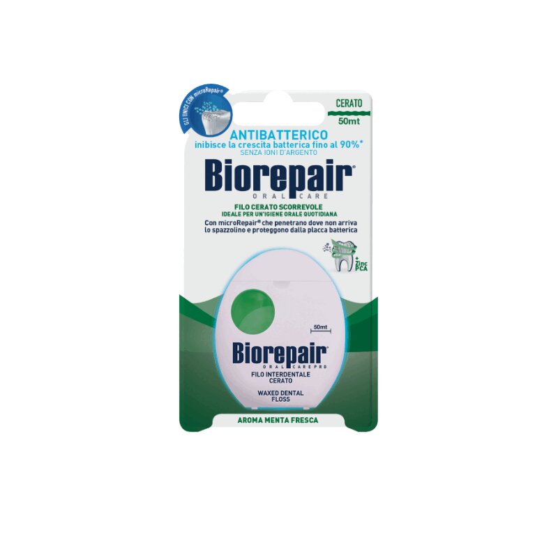BioRepair  Нить зубная вощеная скользящая 50 м биорипейр нить зубная ультра плоская без воска 30м