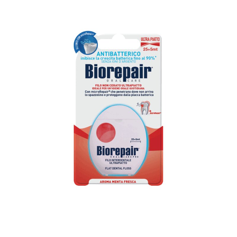 BioRepair  Нить зубная Ультра-плоская без воска 30 м biorepair non waxed expanding floss расширяющаяся зубная нить без воска для чувствительных десен