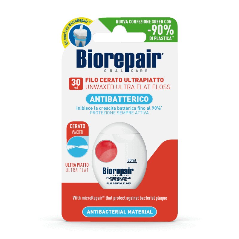 BioRepair  Нить зубная Ультра-плоская без воска 30 м biorepair non waxed expanding floss расширяющаяся зубная нить без воска для чувствительных десен