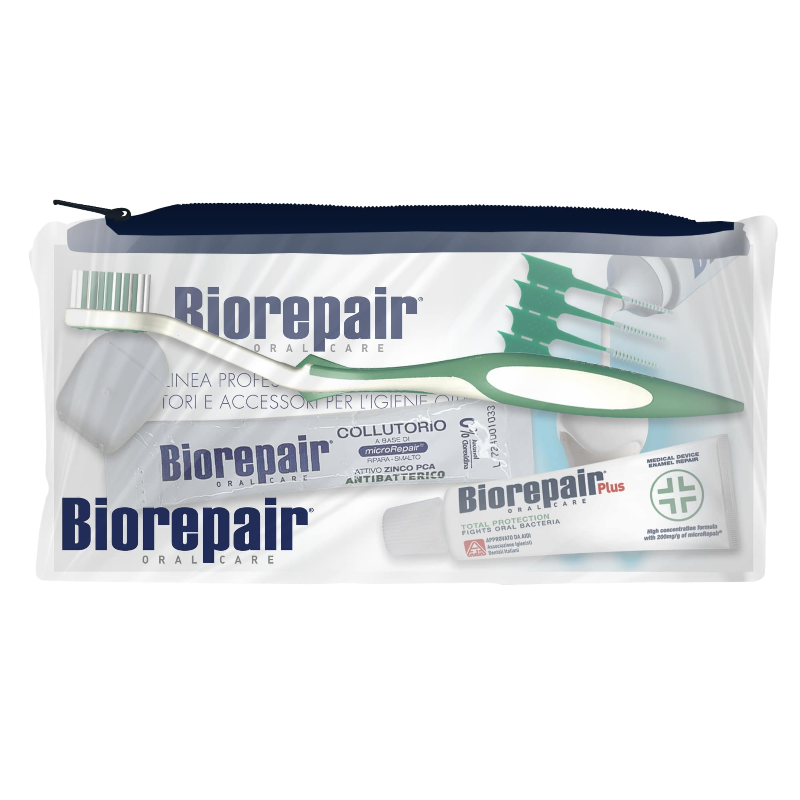 

BioRepair Набор дорожный (зубная паста+щетка+нить+ополаскиватель+зубные ершики+кейс)
