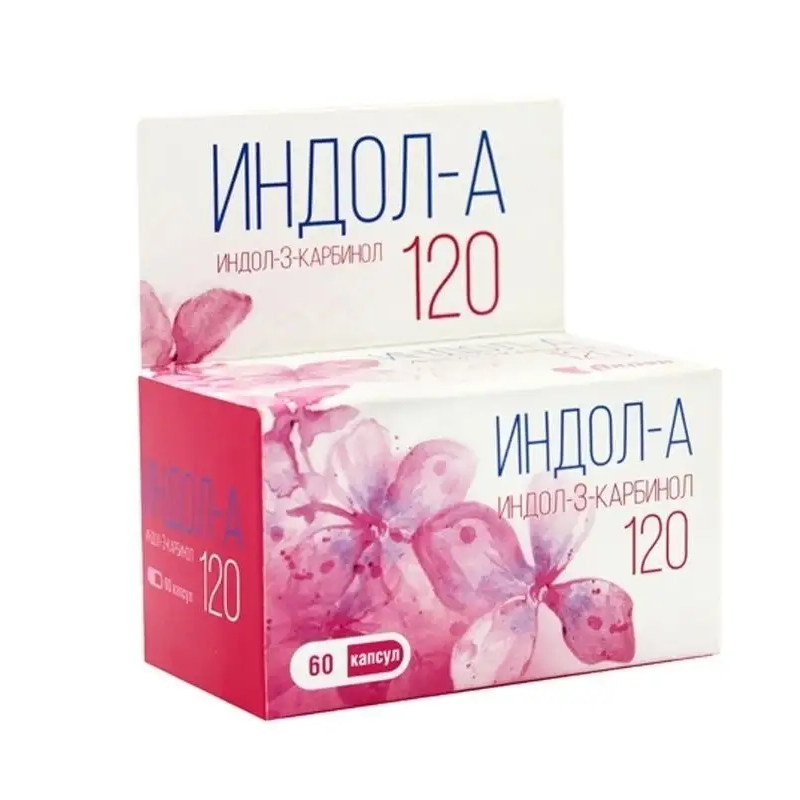 Изображение товара Капсулы Индол-А 120 500 мг для поддержания женского здоровья, 60 шт