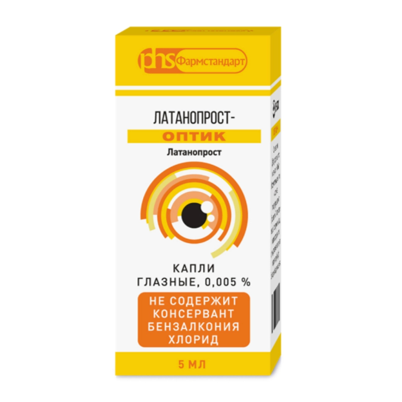 Изображение товара Латанопрост-Оптик 0,005% капли глазные 5 мл для снижения глазного давления