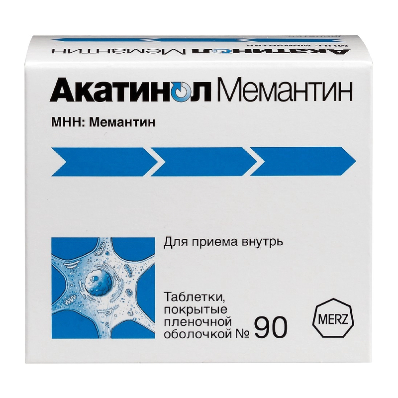 Изображение товара Мемантин 10 мг таблетки для лечения деменции и болезни Альцгеймера 90 шт