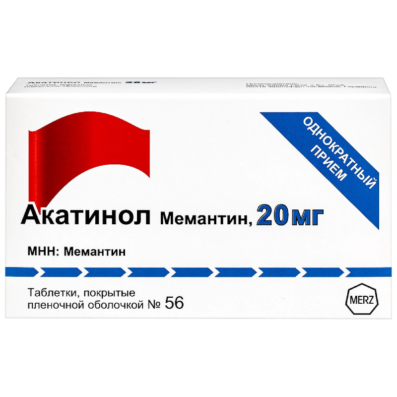 Изображение товара Акатинол Мемантин 20 мг таблетки 56 шт для лечения деменции и Альцгеймера