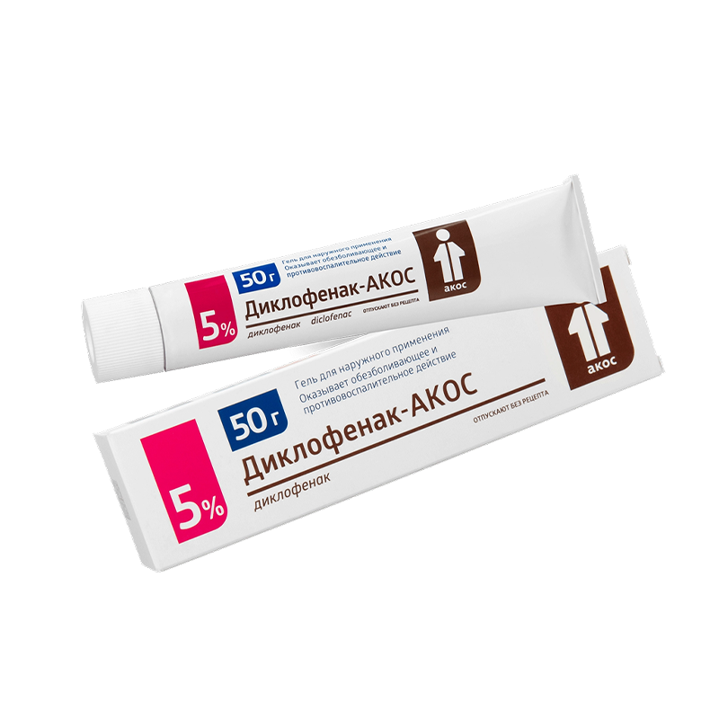 Изображение товара Диклофенак-АКОС 5% гель для наружного применения 50 г