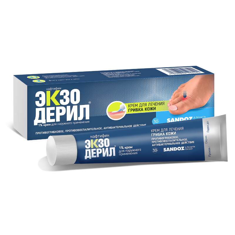 

Экзодерил 1% крем для наружного применения 30 г
