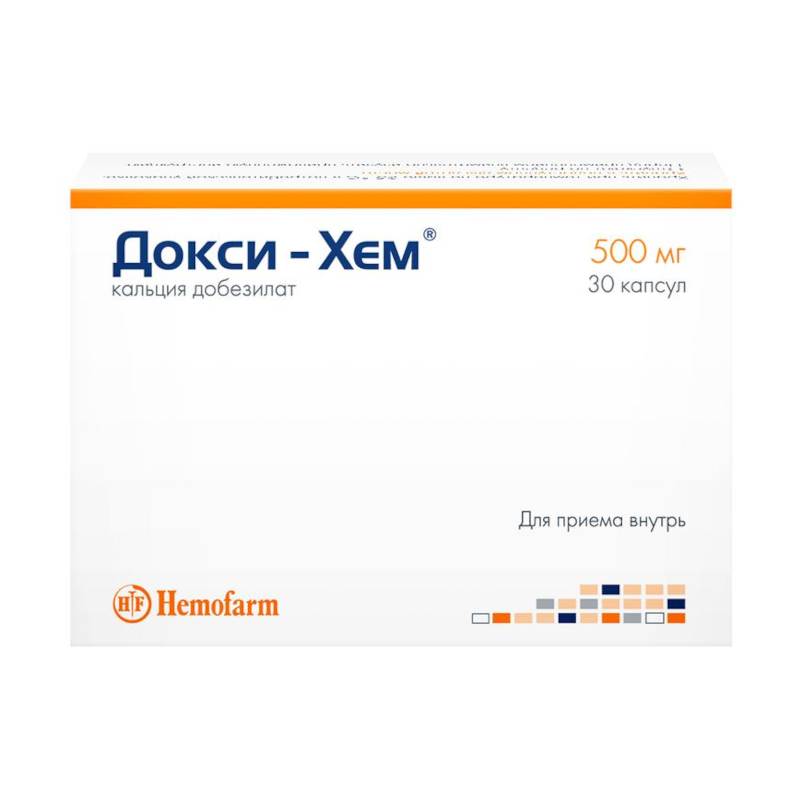 Изображение товара Докси-Хем 500 мг капсулы 30 шт - сосудистое средство для микроциркуляции и профилактики