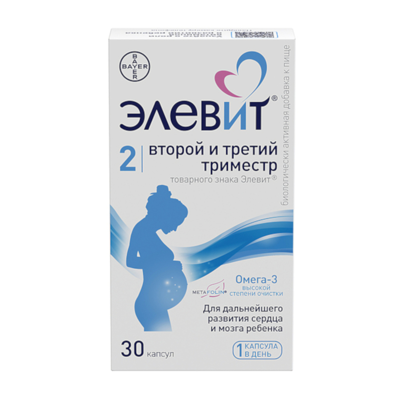 

Элевит 2 Второй и Третий триместр капсулы 30 шт