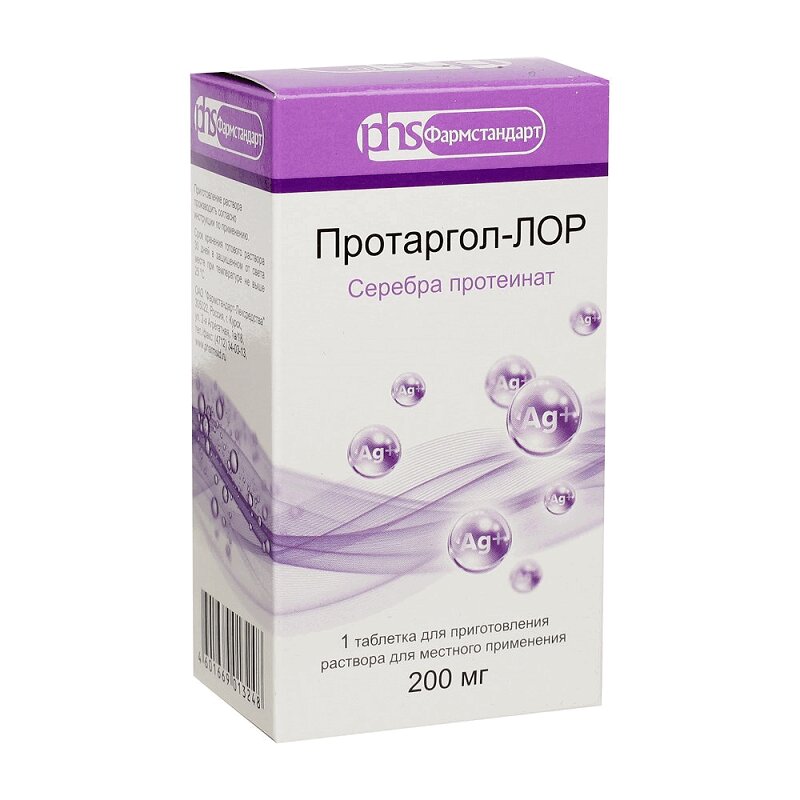 

Протаргол-ЛОР 200 мг таблетки для приготовления раствора 1 шт + растворитель 1 шт