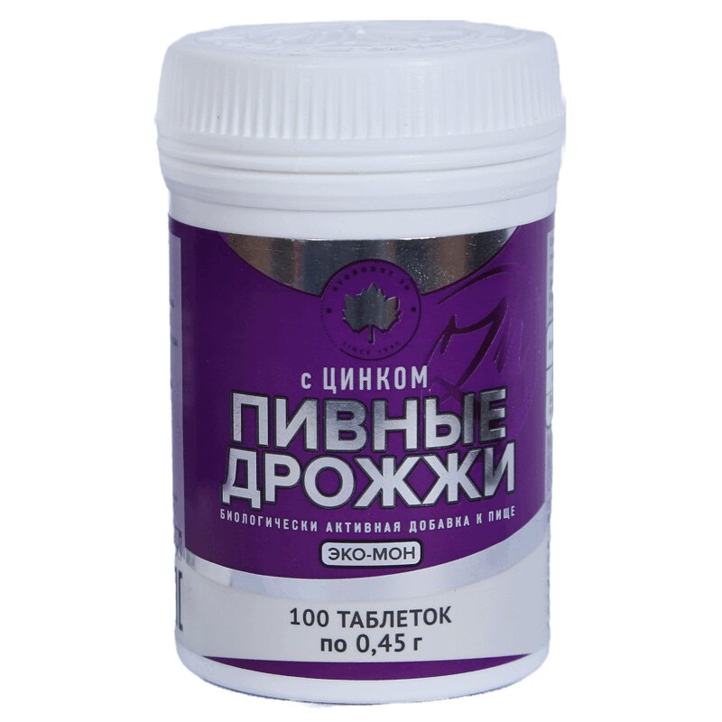 

Эко-Мон Дрожжи пивные с цинком таблетки 100 шт