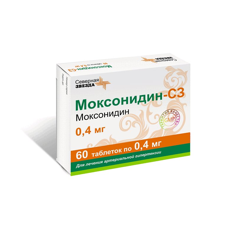 Изображение товара Моксонидин-СЗ 0,4 мг таблетки 60 шт