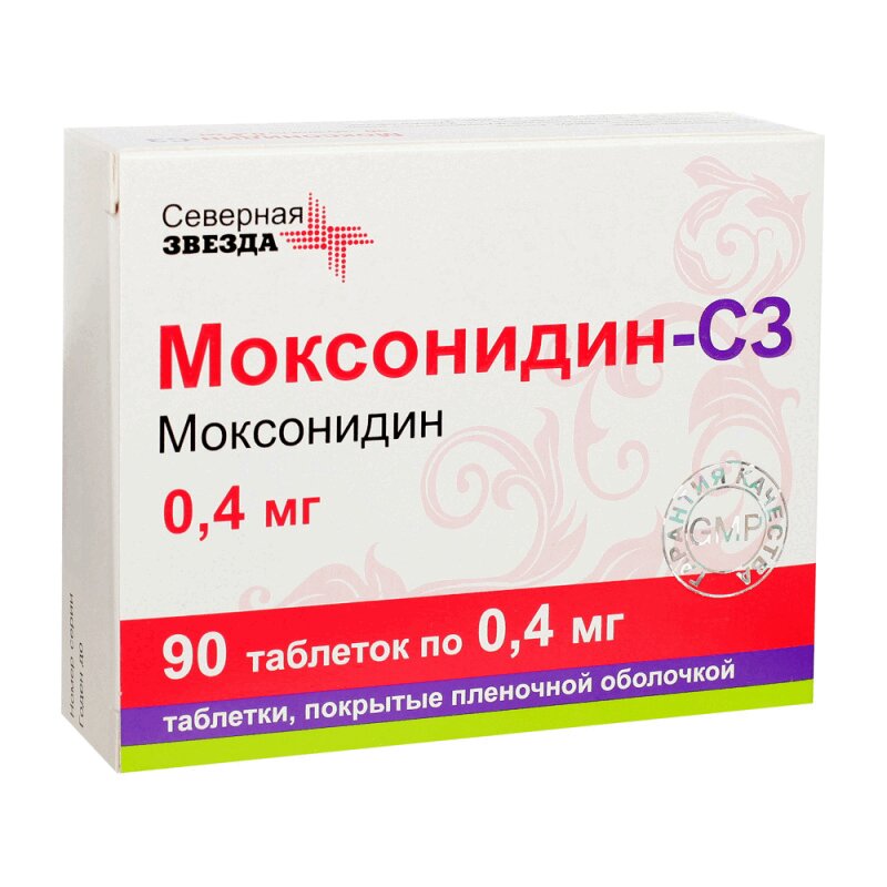 Изображение товара Моксонидин-СЗ 0,4 мг таблетки 90 шт