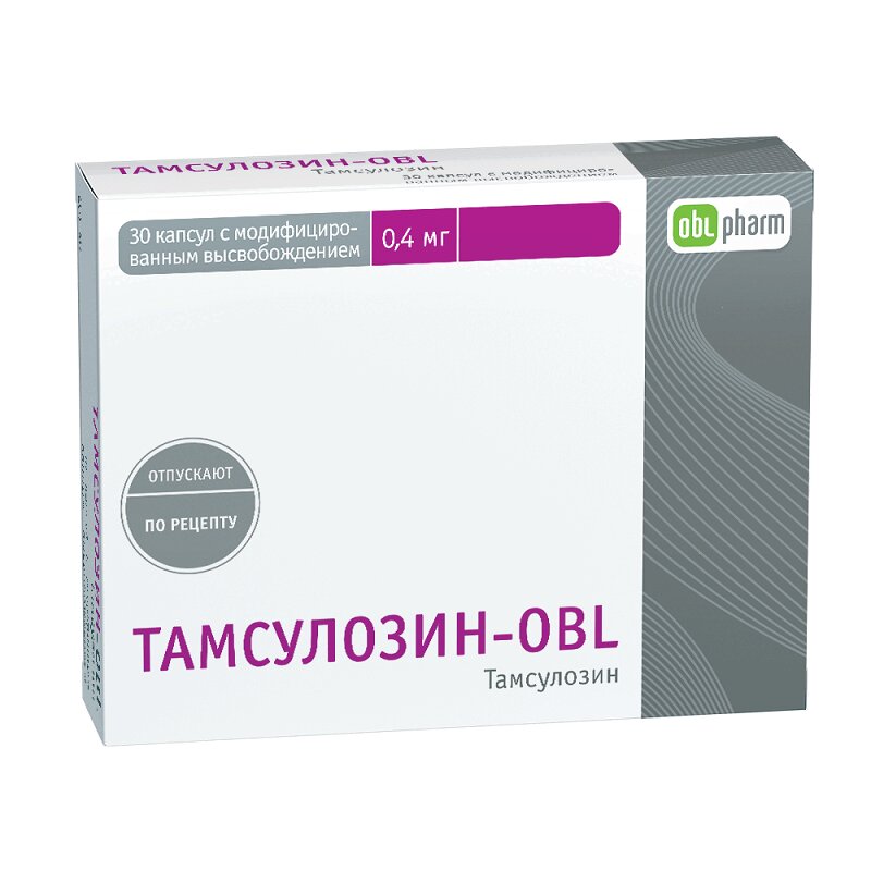 Изображение товара Тамсулозин-OBL 0,4 мг капсулы для лечения дизурии 30 шт