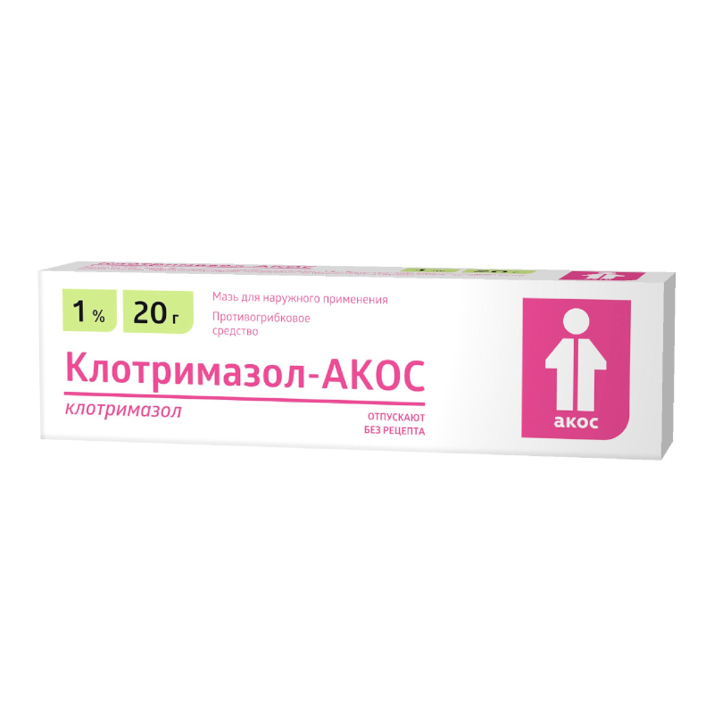 Изображение товара Клотримазол-АКОС 1% мазь 20 г против грибка паразитов для кожи