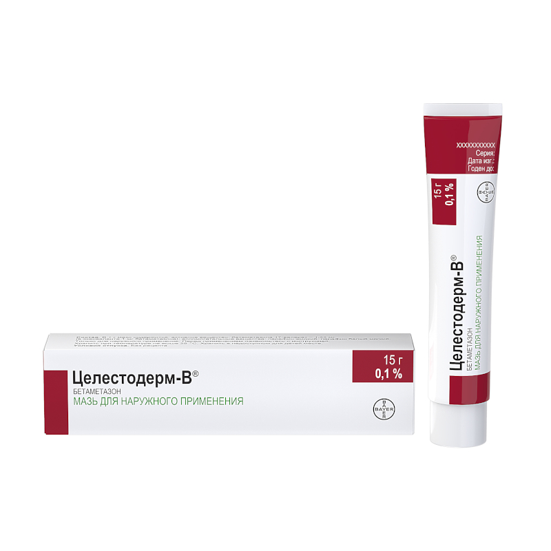 Изображение товара Целестодерм-В 0,1% мазь для наружного применения 15г противовоспалительное средство