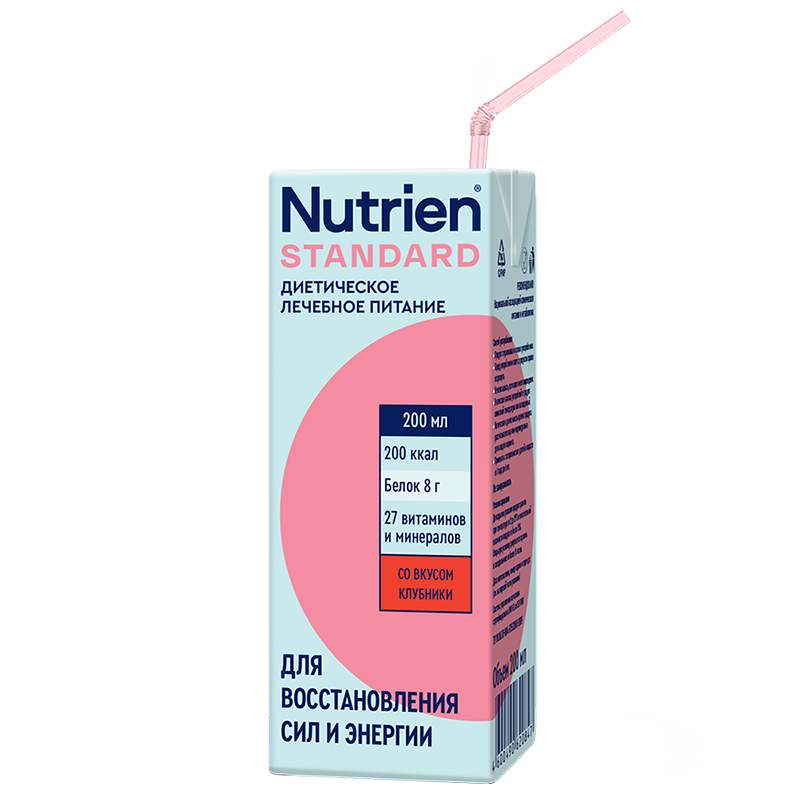 Изображение товара Нутриэн Стандарт диетическое лечебное питание клубника 200 мл для взрослых и детей