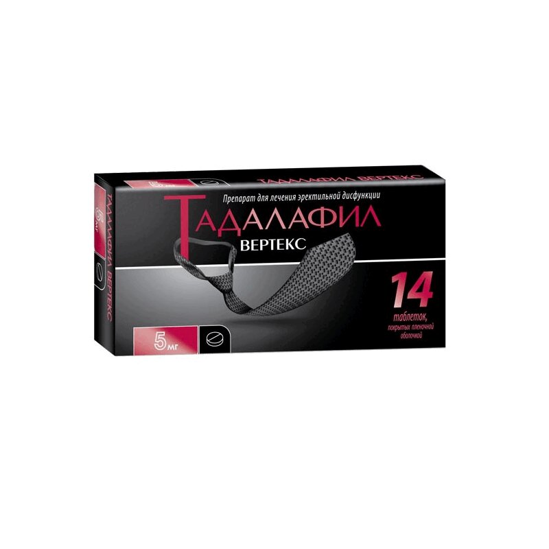 Изображение товара Тадалафил-ВЕРТЕКС 5 мг таблетки 14 шт для лечения эректильной дисфункции Росси