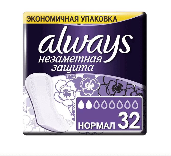 Изображение товара Always Незаметная защита Прокладки ежедневные ароматизированные Нормал 32 шт
