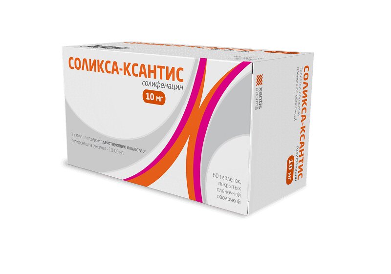 Изображение товара Соликса-Ксантис таблетки 10 мг 60 шт для лечения гиперактивного мочевого пузыря
