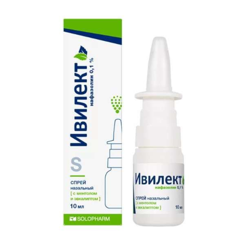 Изображение товара Ивилект 0, 1% спрей назальный Ментол-Эвкалипт 10 мл - быстрое облегчение заложенности носа