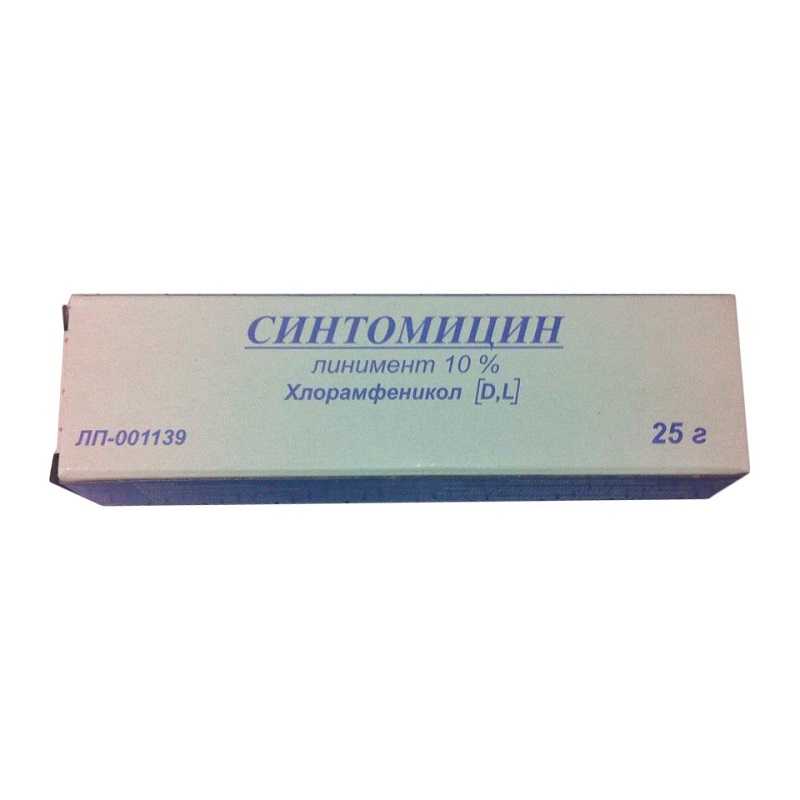 Синтомицин линимент 10% туба 25 г стрептоцида растворимого линимент 5% 30г