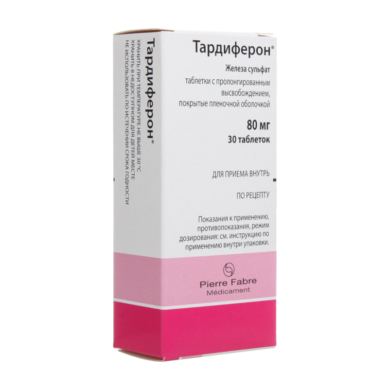 Изображение товара Тардиферон 80 мг таблетки с пролонгированным высвобождением 30 шт
