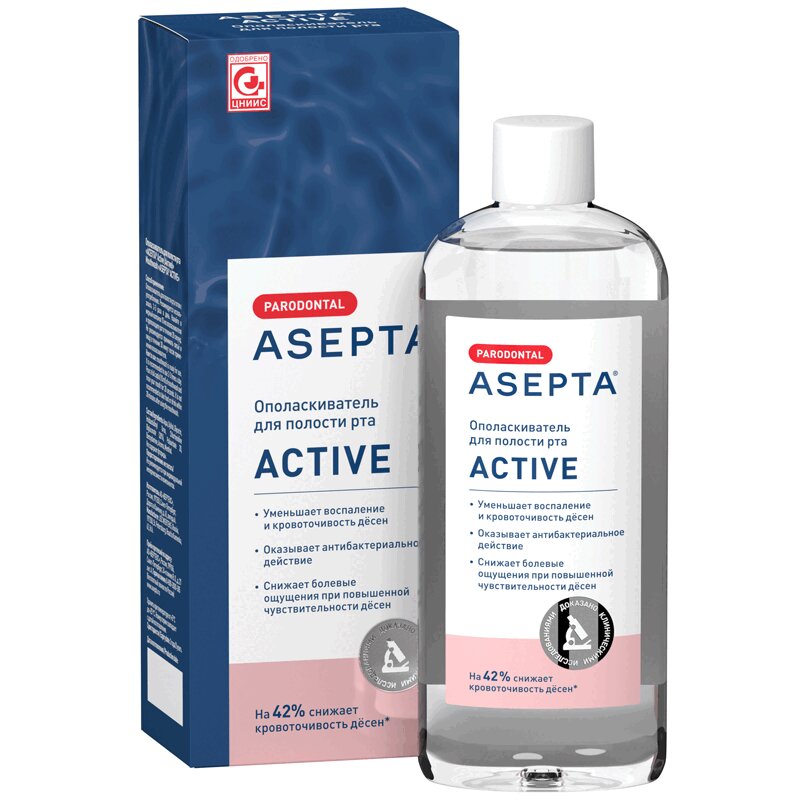Изображение товара Asepta Active Ополаскиватель для полости рта от воспаления и кровоточивости 250 мл