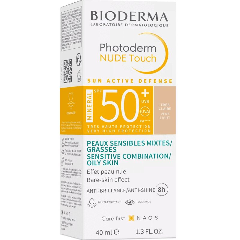 Bioderma Фотодерм Флюид солнцезащитный с тоном SPF 50+ очень светлый 40 мл tf компактная пудра для лица nude bb powder 3in1